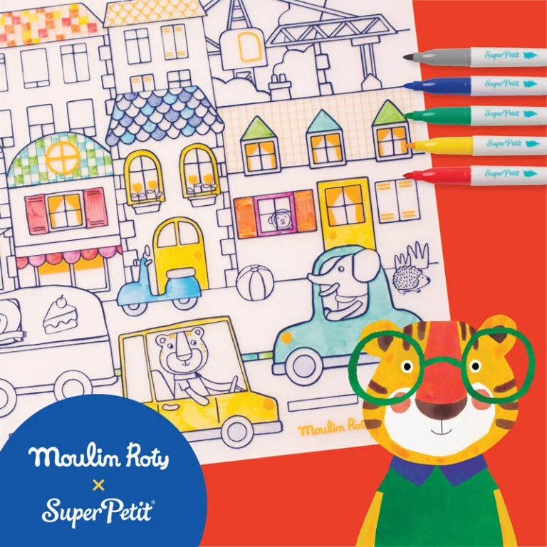 LES POPIPOP | Moulin Roty & Super Petit – Individual em Silicone para Colorir - Super Petit