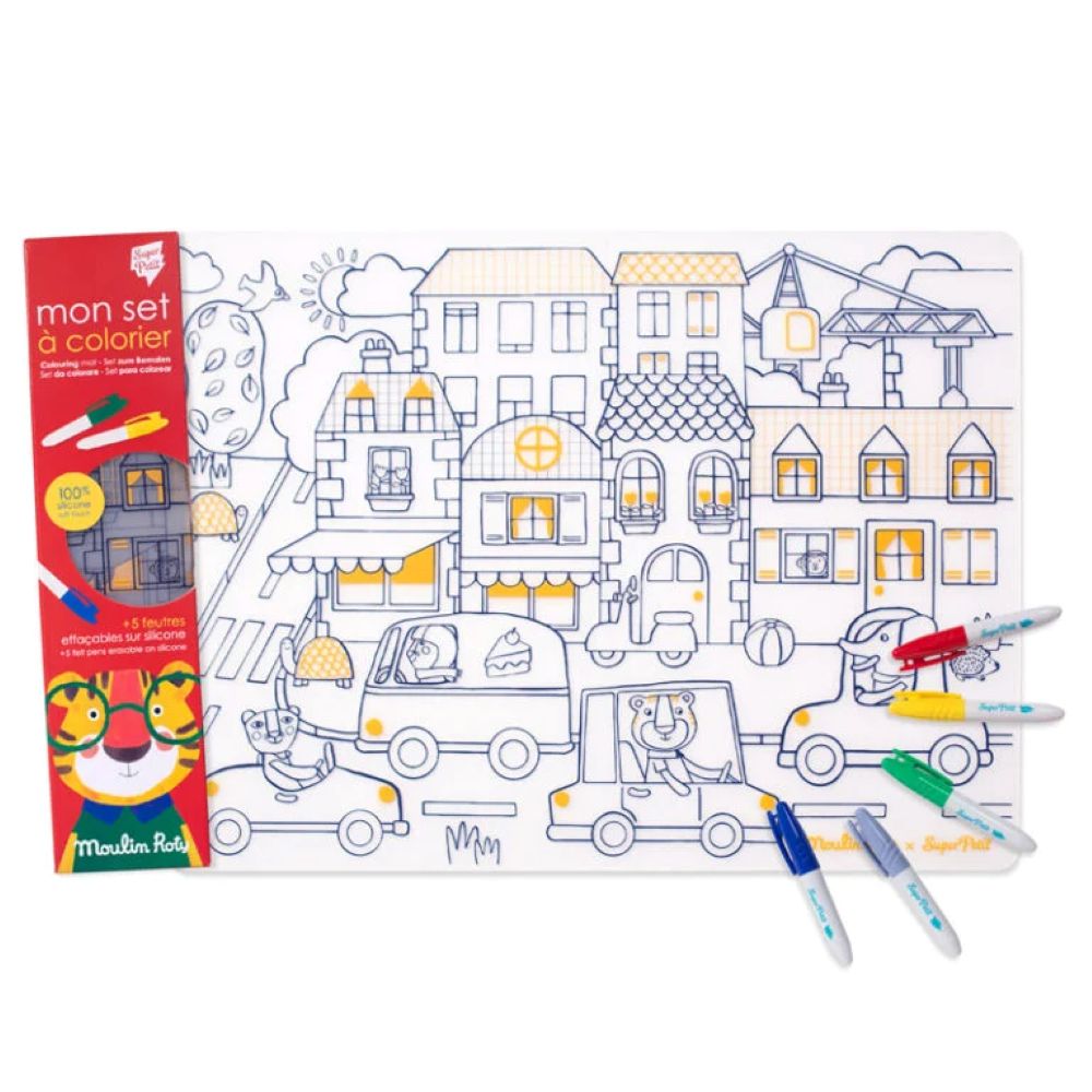 LES POPIPOP | Moulin Roty & Super Petit – Individual em Silicone para Colorir - Super Petit
