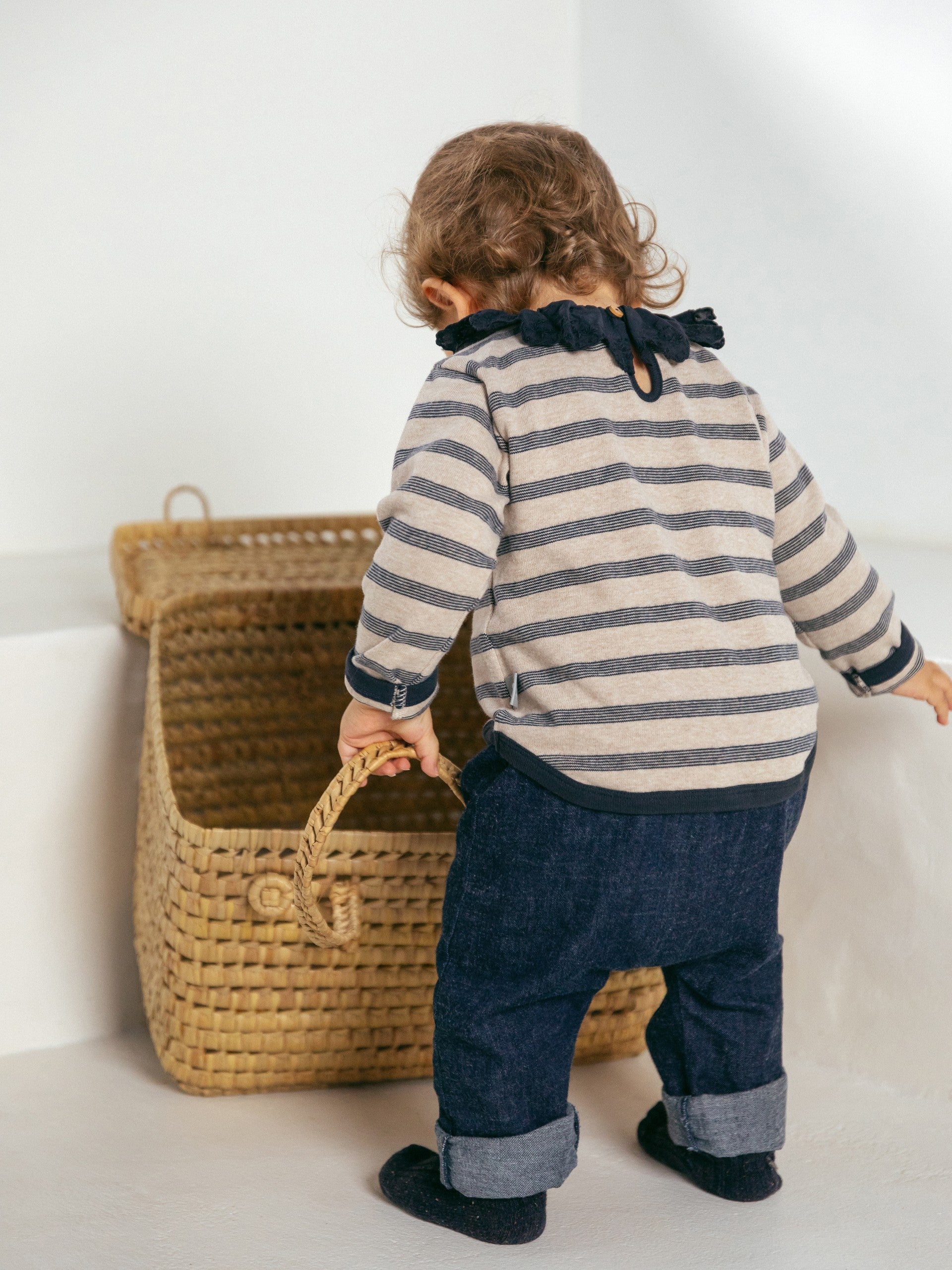 Longsleeve de riscas com gola de folho - Snug