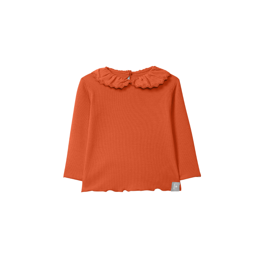 Longsleeve malha canelada com gola de bordado inglês - Snug