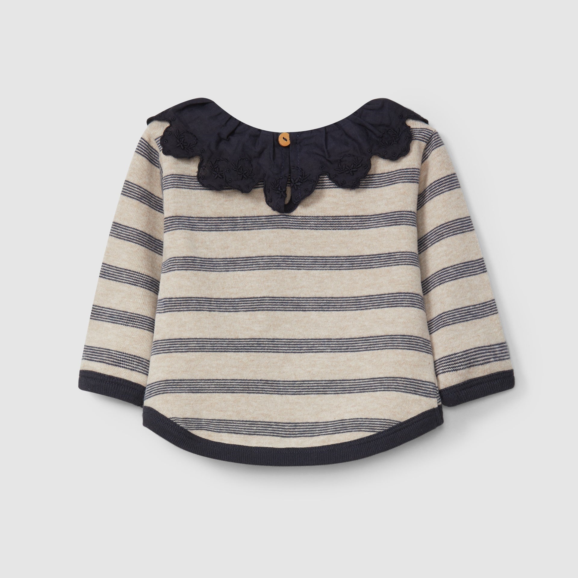 Longsleeve de riscas com gola de folho - Snug