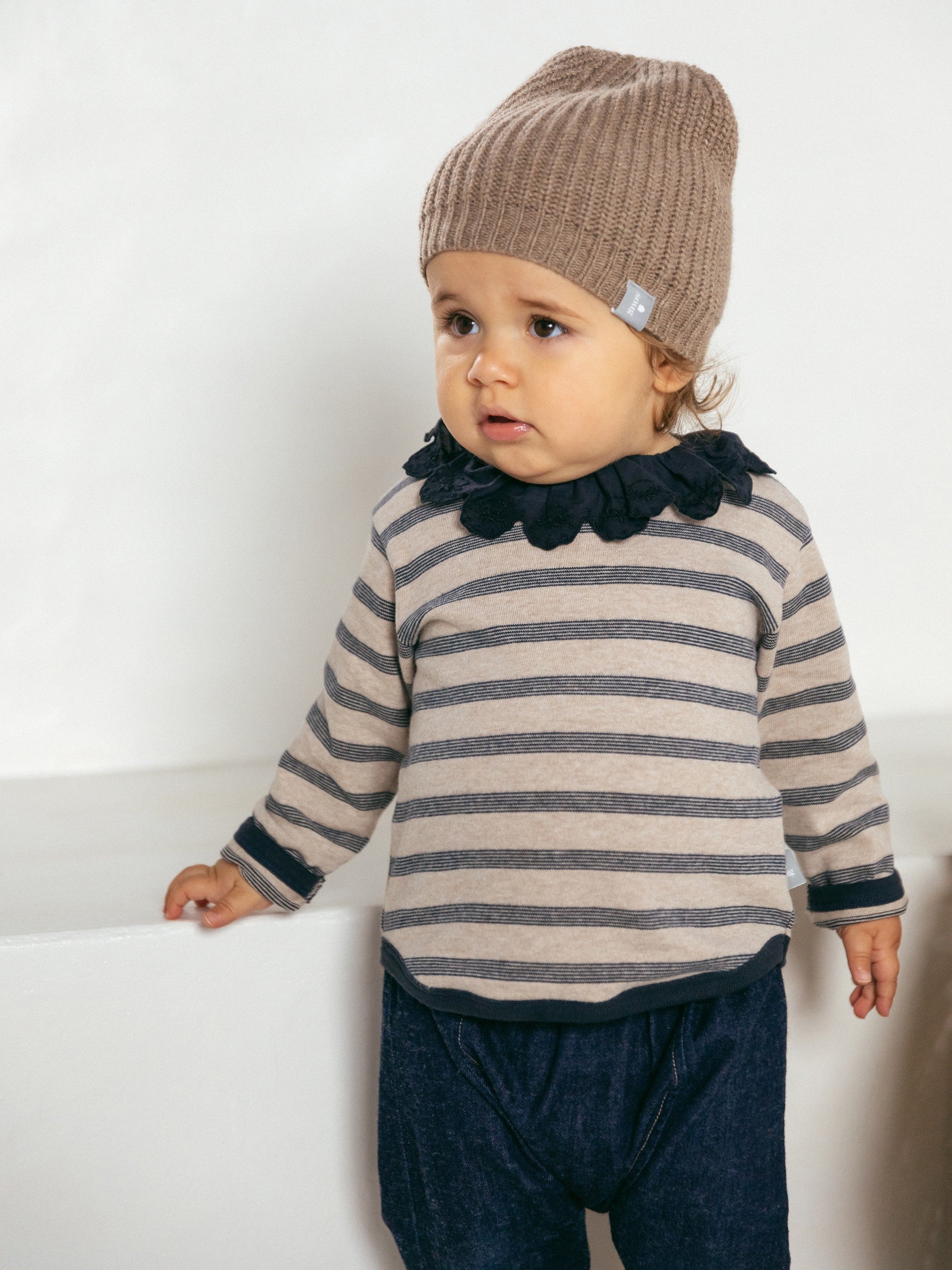 Longsleeve de riscas com gola de folho - Snug