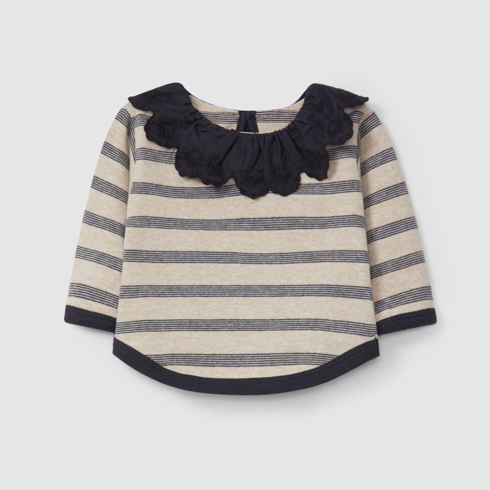 Longsleeve de riscas com gola de folho - Snug