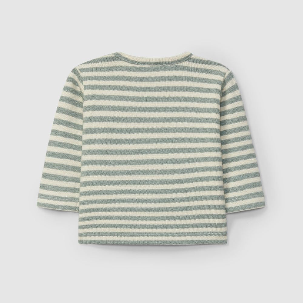 Longsleeve em malha jersey de riscas - Laranjinha