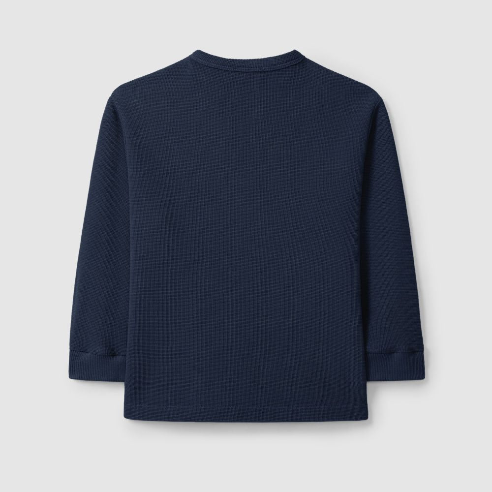 Longsleeve gola mao em malha waffle - Laranjinha