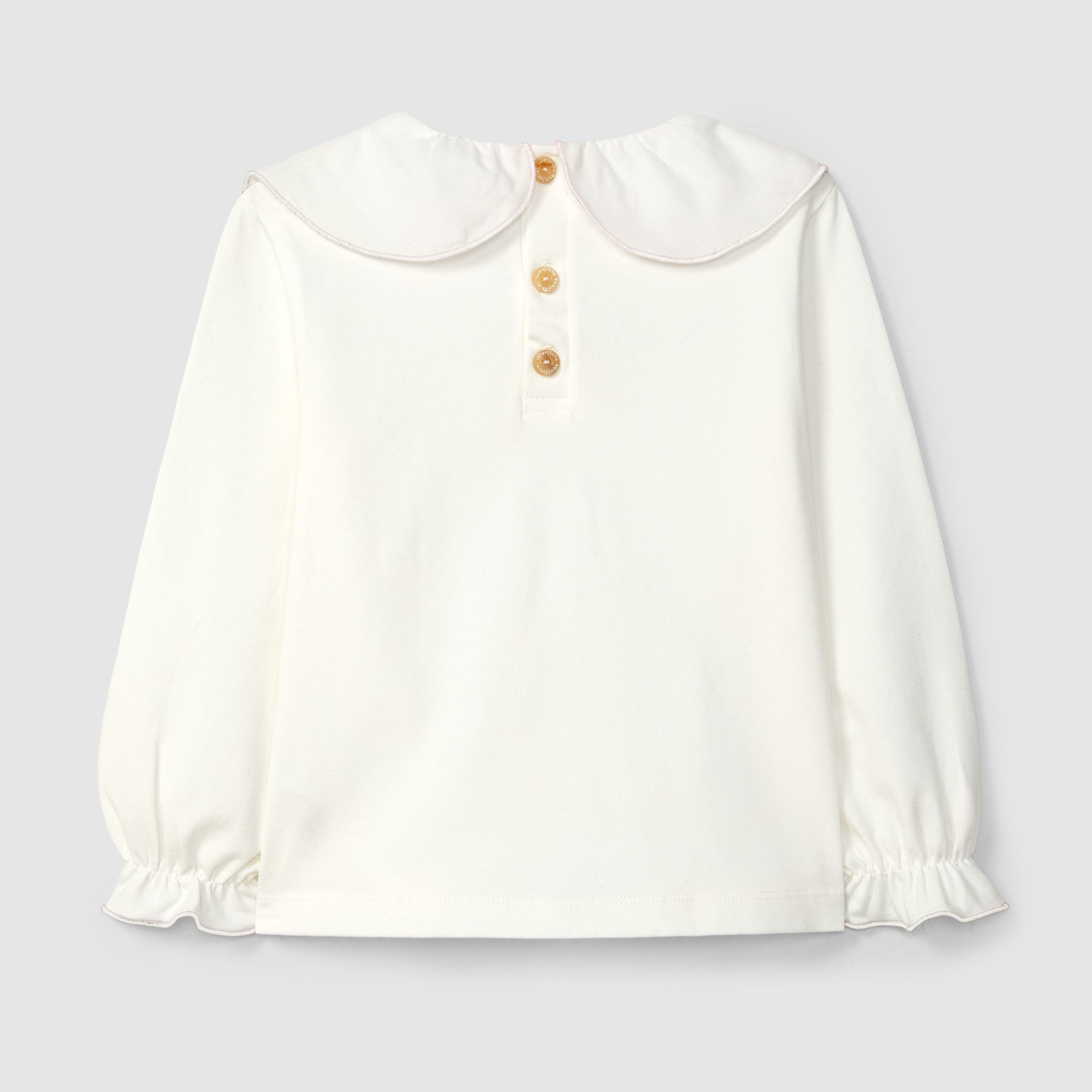 Lonsleeve em algodão com gola de folho - Laranjinha