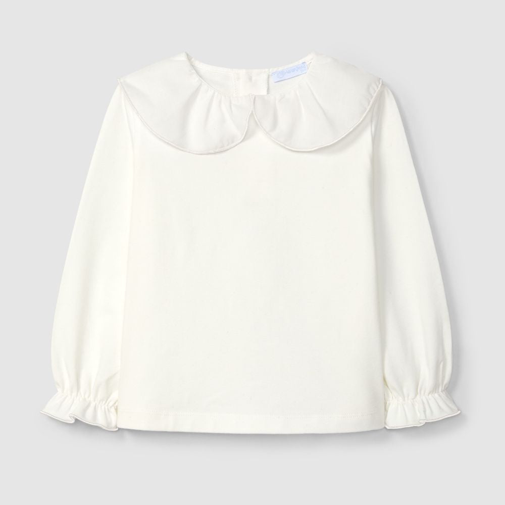 Lonsleeve em algodão com gola de folho - Laranjinha