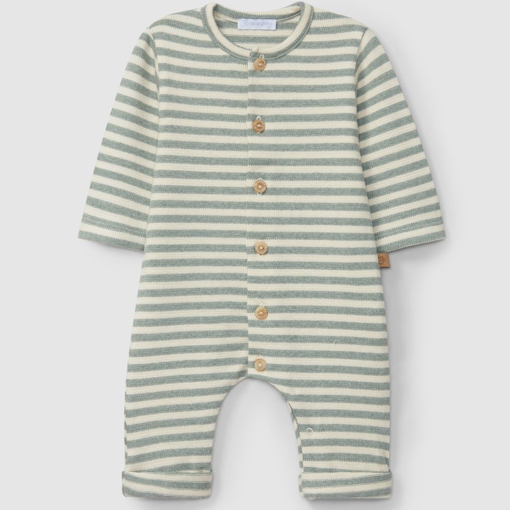 Macacão em malha jersey de riscas - Laranjinha