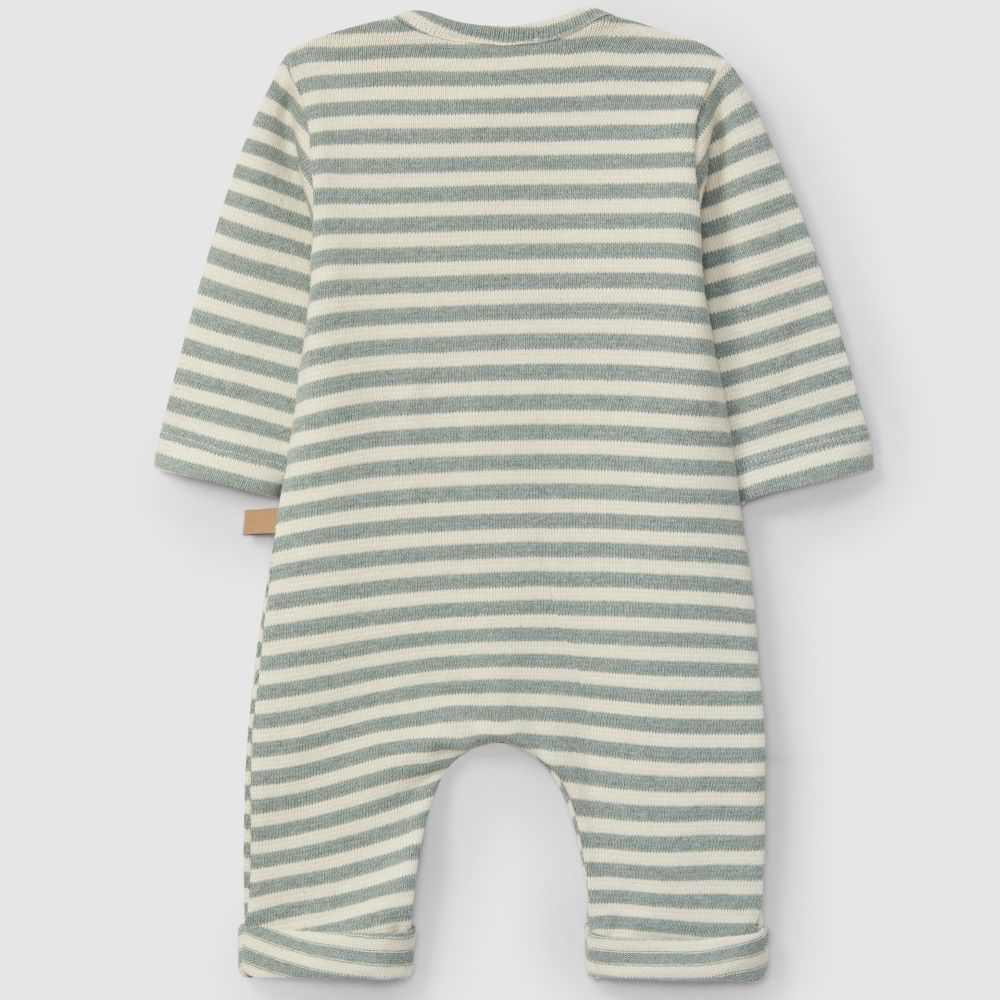 Macacão em malha jersey de riscas - Laranjinha