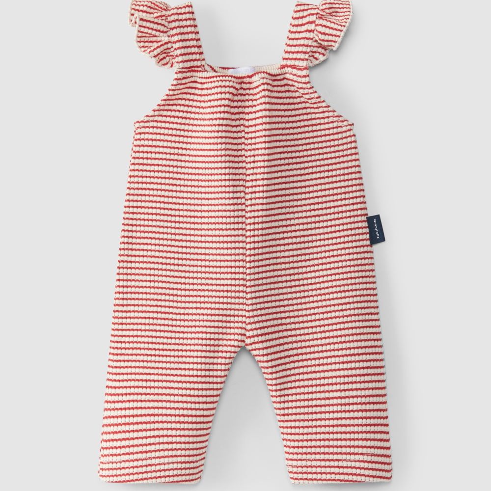 Macacão malha de riscas - Laranjinha