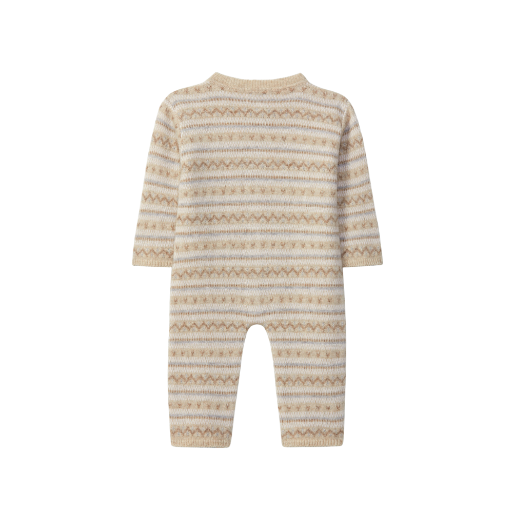 Macacão tricotado com jacquard - Laranjinha