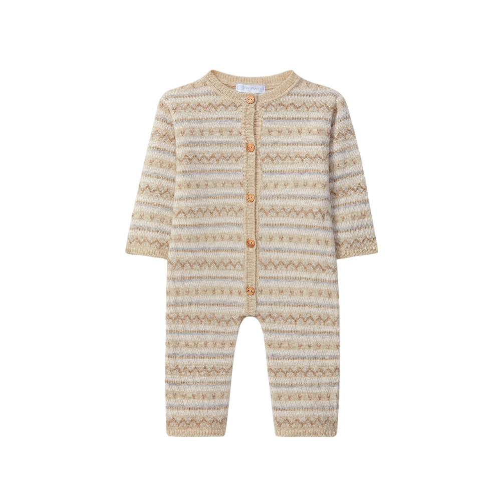 Macacão tricotado com jacquard - Laranjinha