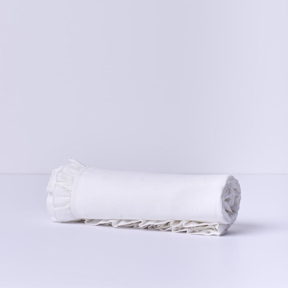 Manta de algodão com folho | BOUNDLESS LOVE - Wedoble