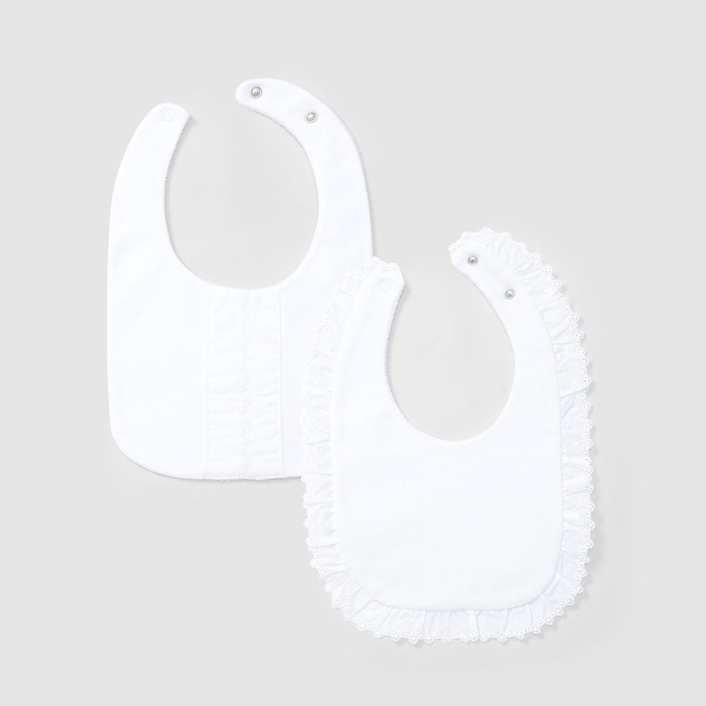 Pack de duas babetes bordado delicado - Laranjinha