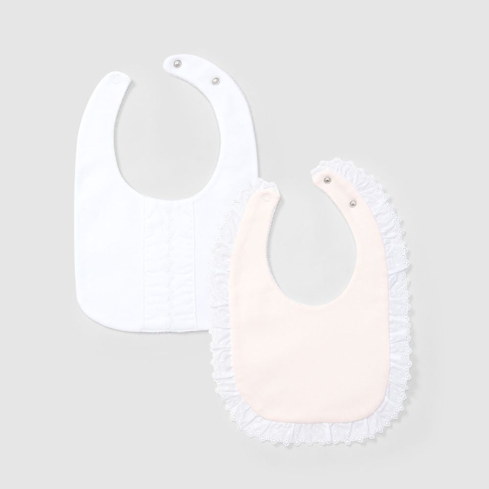 Pack de duas babetes bordado delicado - Laranjinha
