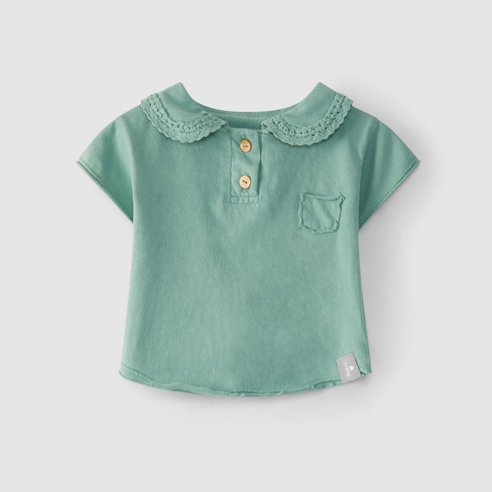 Polo gola renda de croché - Snug