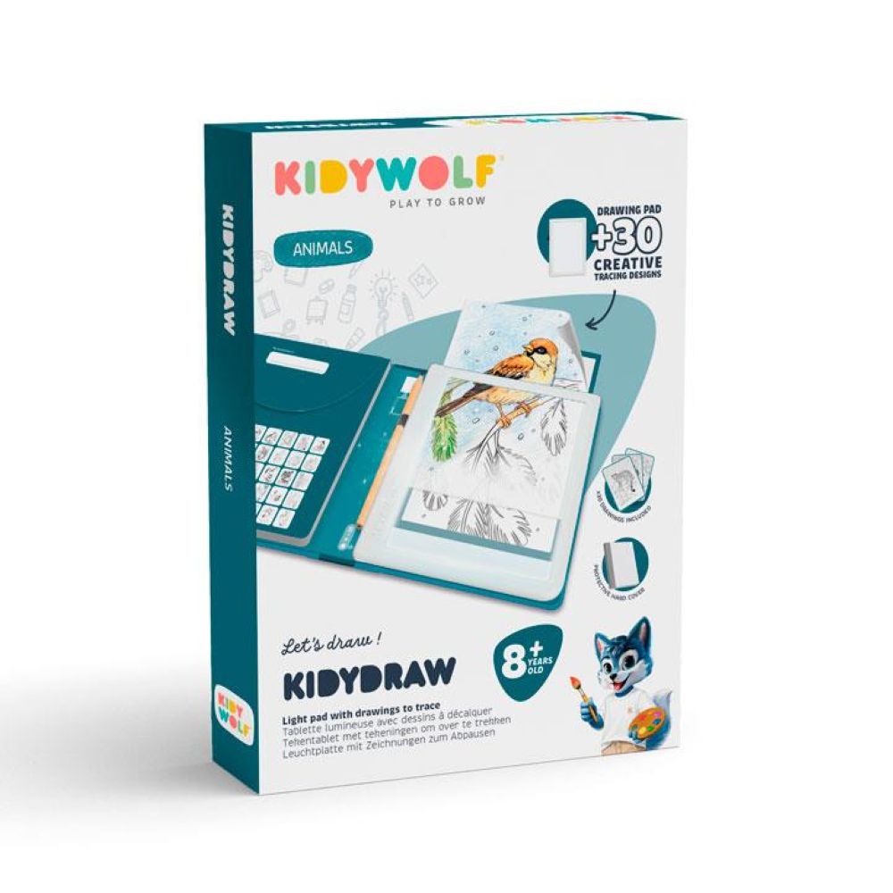 Prancha de Desenho Ilustrada c/ Luz Azul 8+ - KIDYWOLF