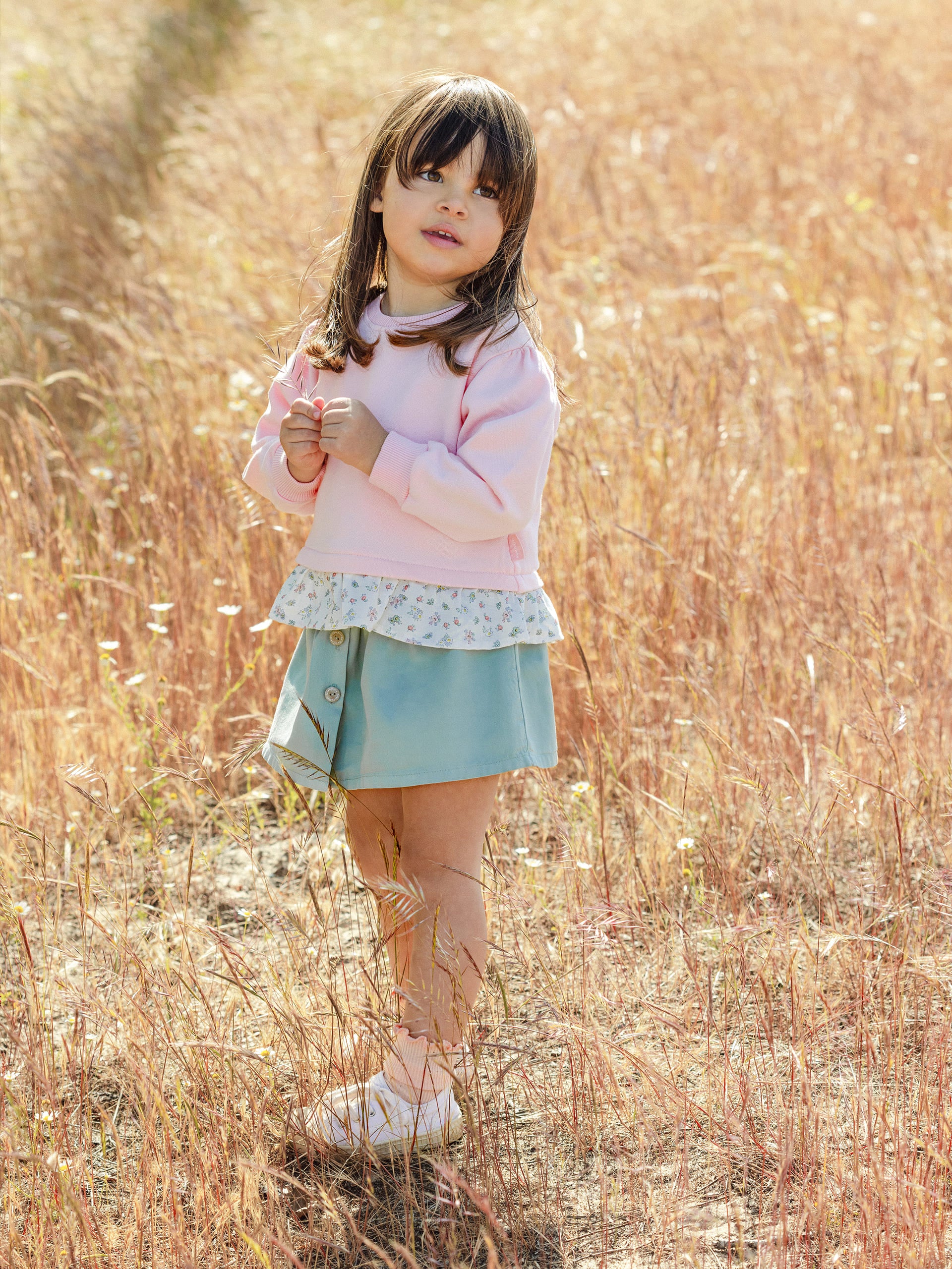 Saia lisa em sarja - Laranjinha