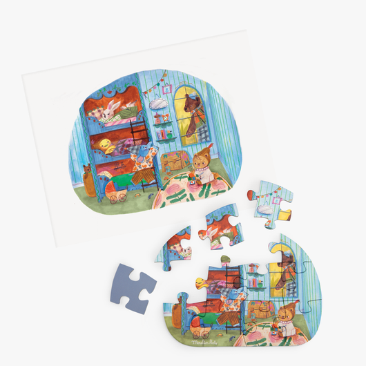 Conjunto de 4 Puzzles - 12 Peças - MOULIN ROTY