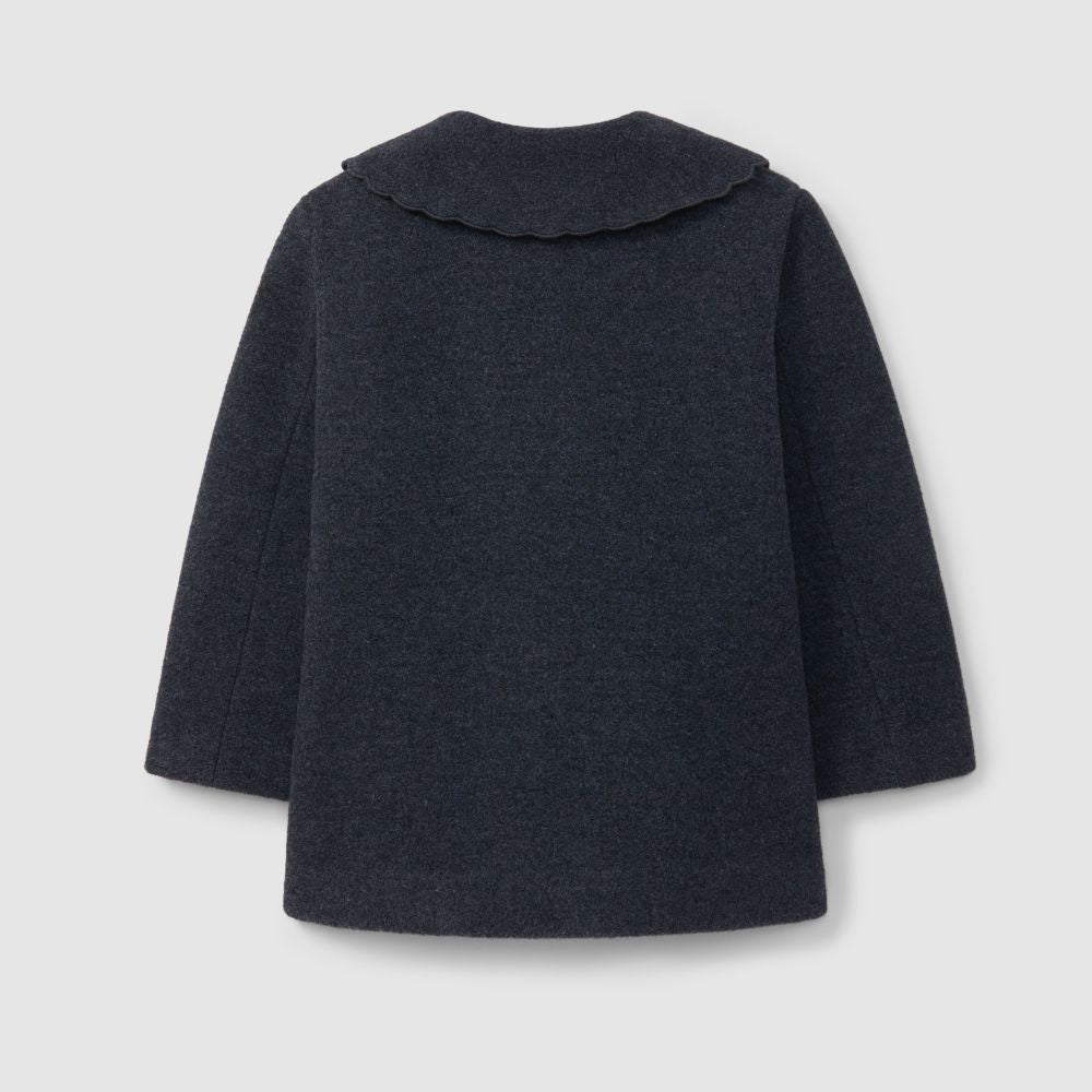 Sobretudo gola detalhe boleado e bolsos - Laranjinha