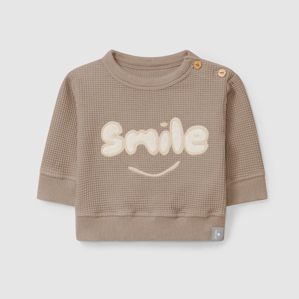 Sweatshirt "smile" em malha waffle - Snug