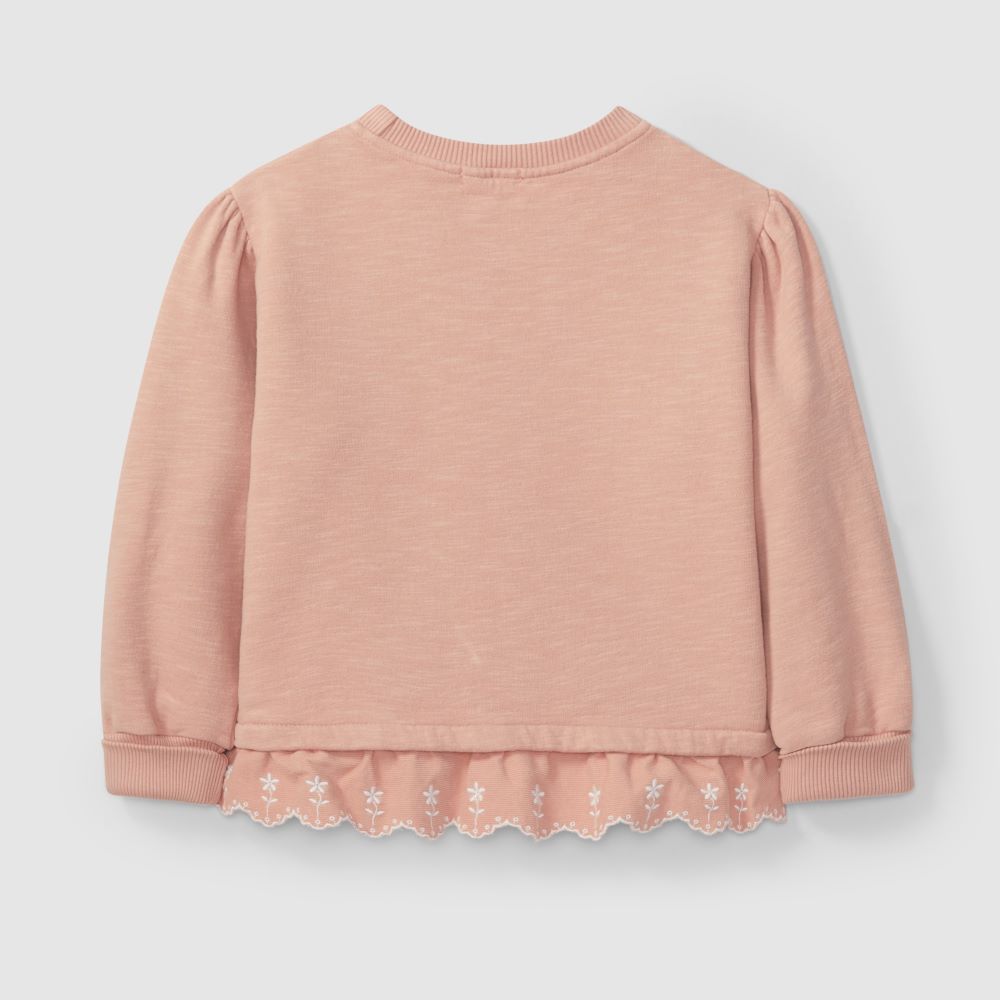 Sweatshirt com folho flores bordadas - Laranjinha