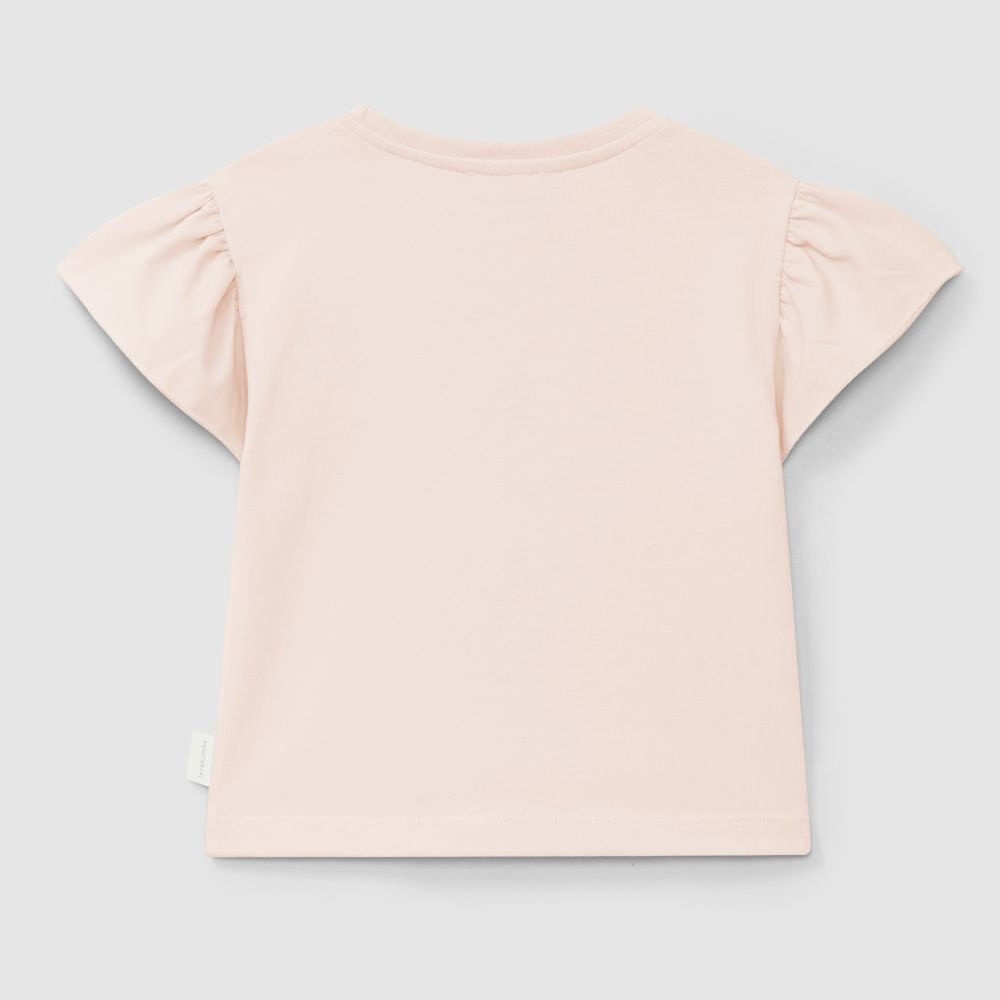 T-shirt com aplicação de flor em relevo - Laranjinha