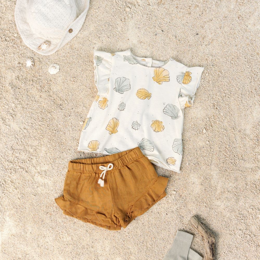 Calção em linho com cinto elástico - Play Up