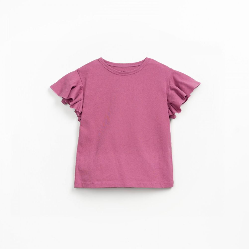 T-shirt rosa com folho no ombro - Play Up
