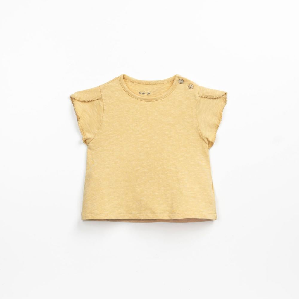 T-shirt em algodão orgânico com botões no ombro - Play Up