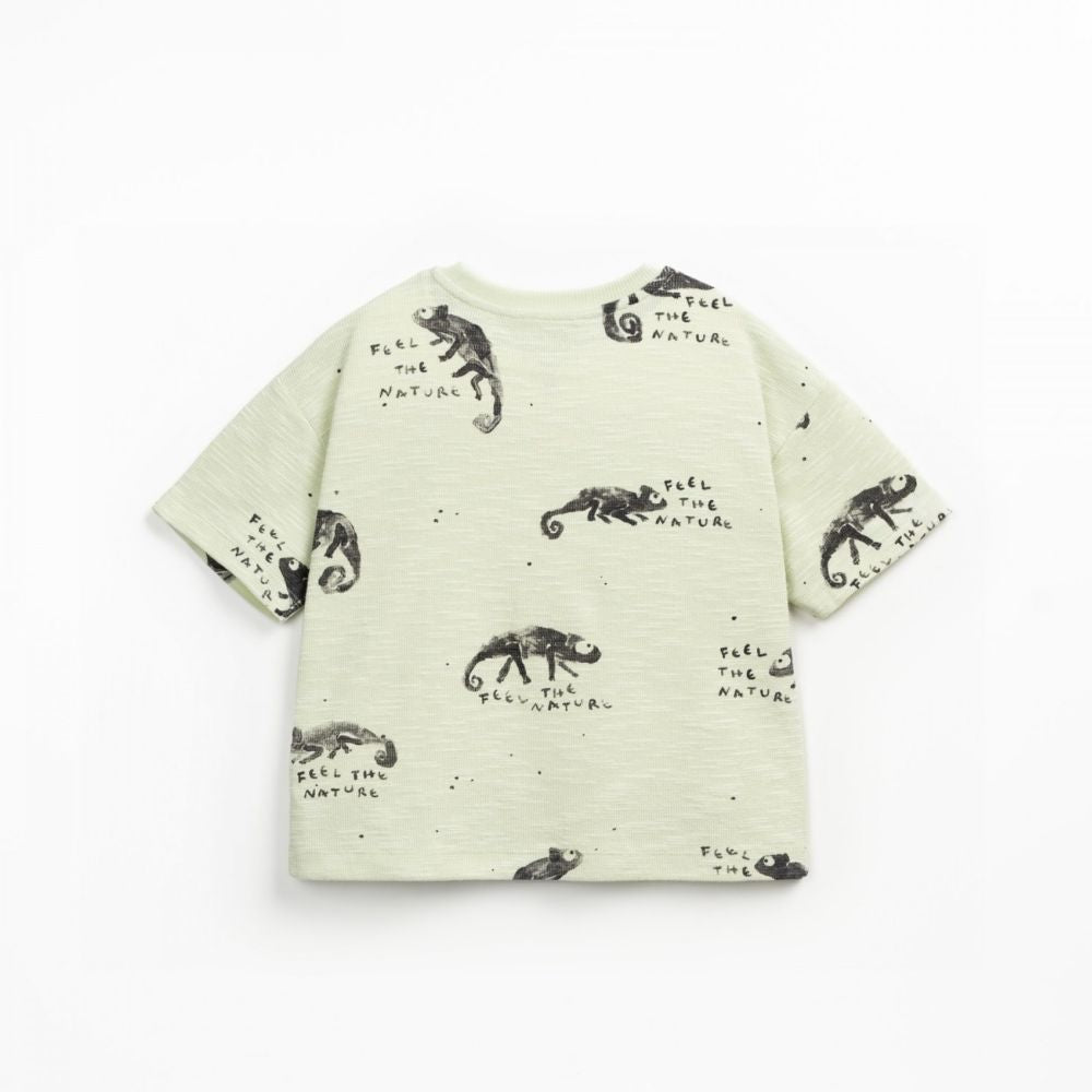 T-shirt em algodão orgânico com estampado de camaleões - Play Up