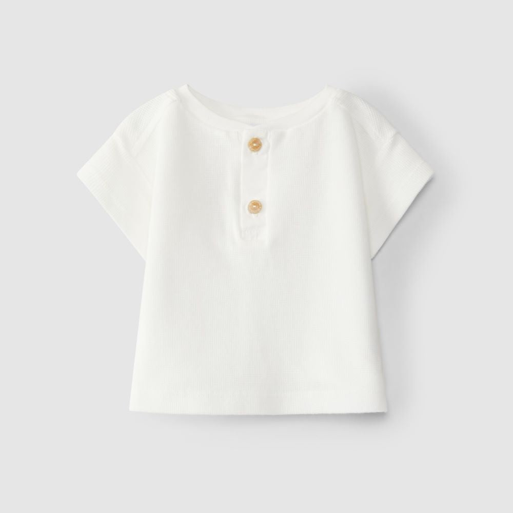 T-shirt em malha waffle - Laranjinha