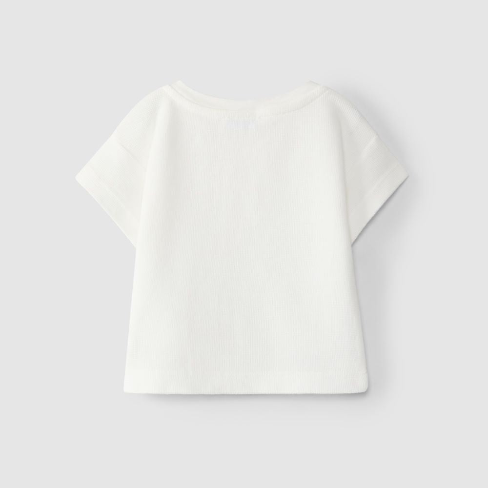 T-shirt em malha waffle - Laranjinha