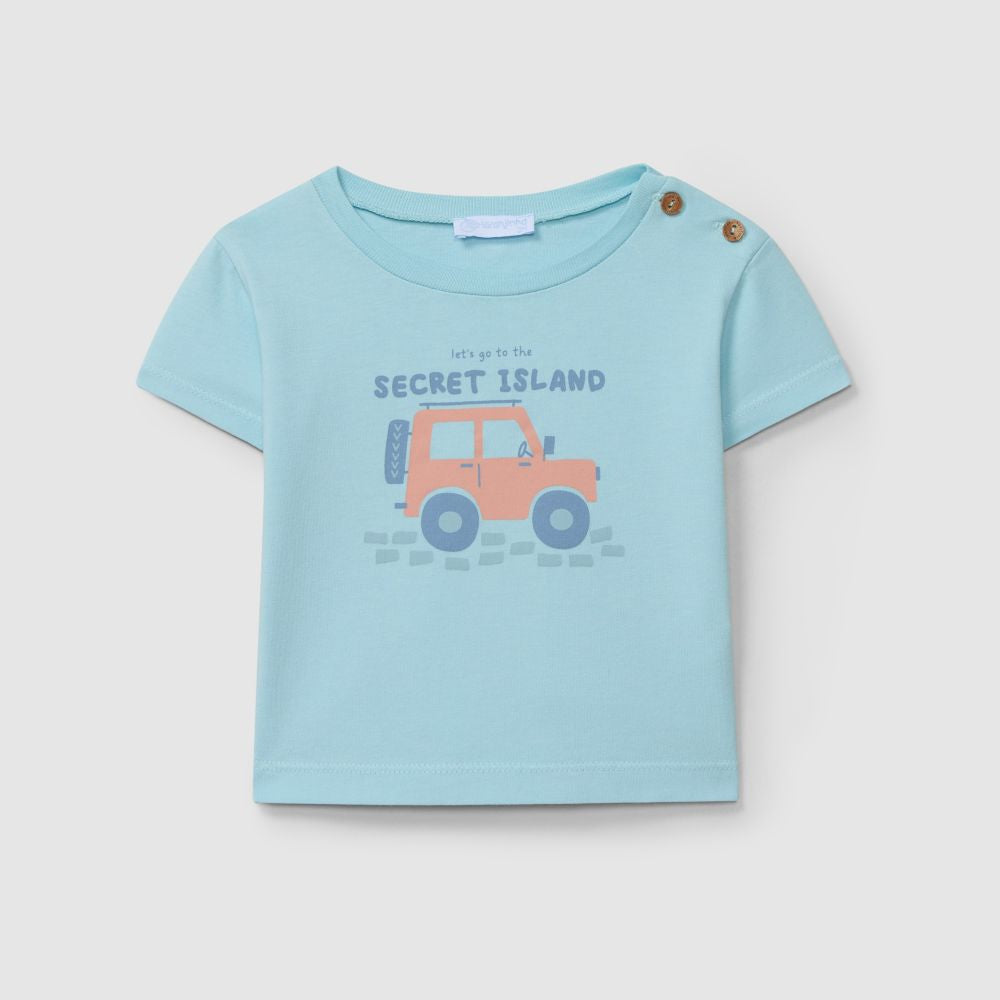 T-shirt jipe "Secret island" - Laranjinha