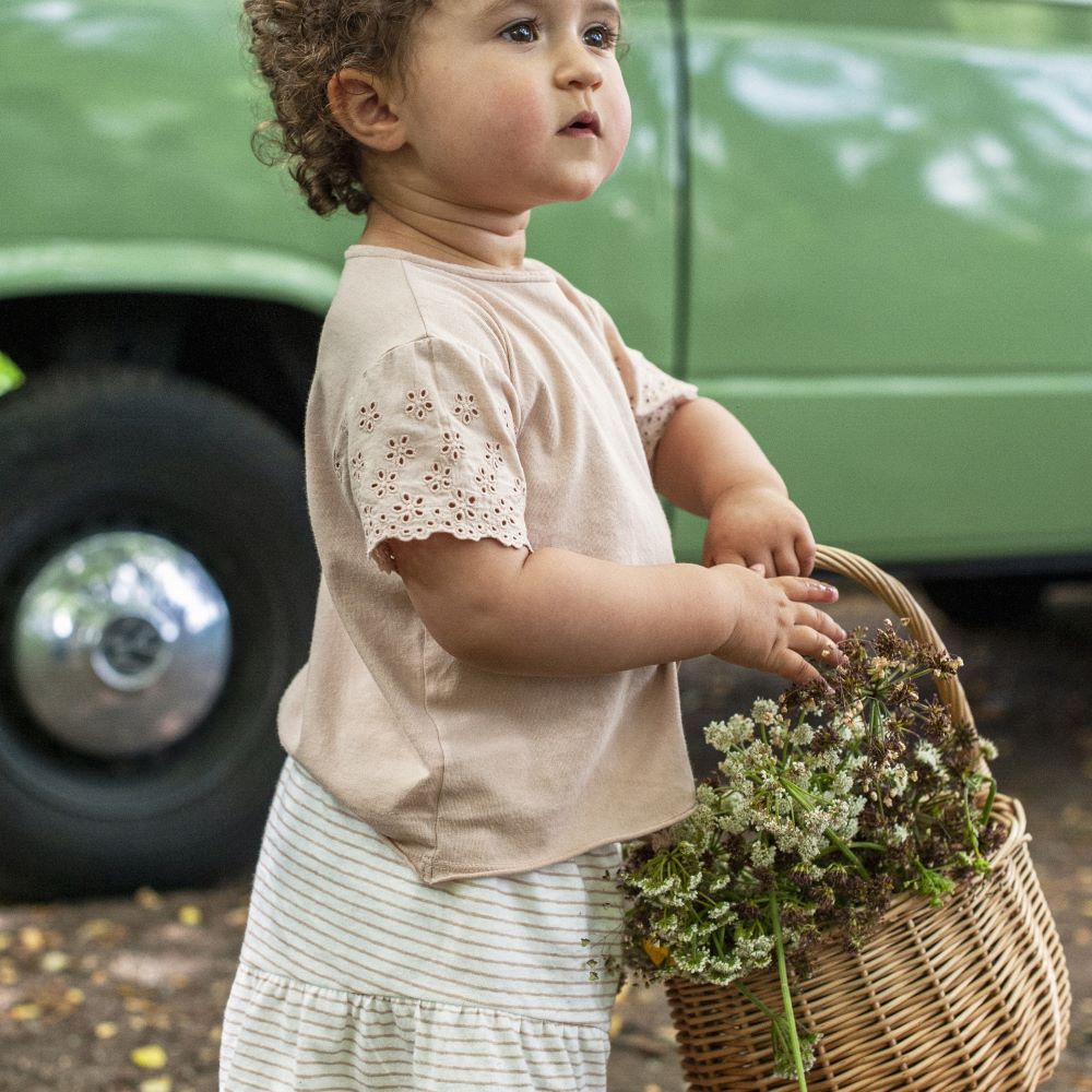 T-shirt mangas bordado inglês - Snug