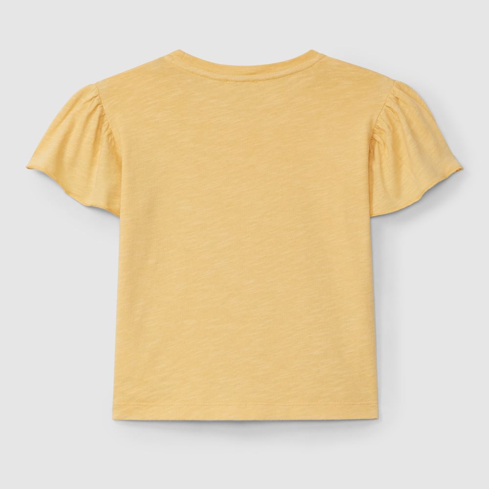 T-shirt mangas em folho - Laranjinha