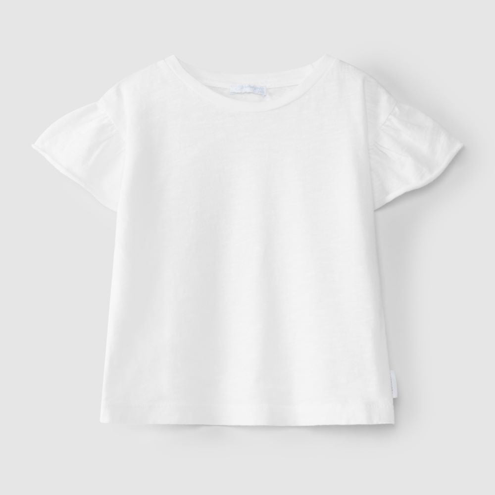 T-shirt mangas em folho - Laranjinha