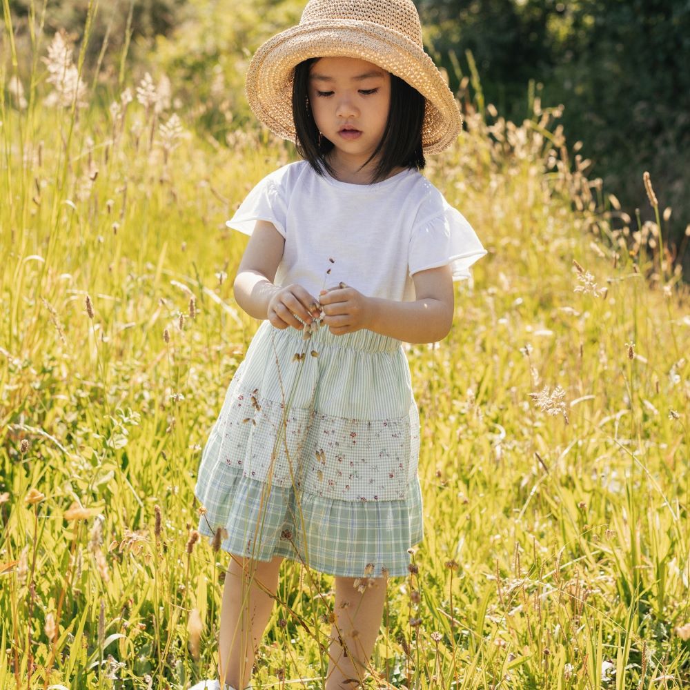 T-shirt mangas em folho - Laranjinha