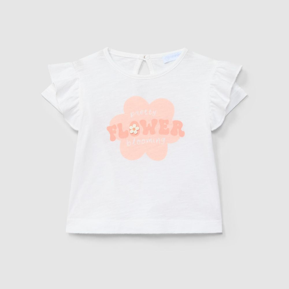 T-shirt 'pretty flower blooming' - Laranjinha