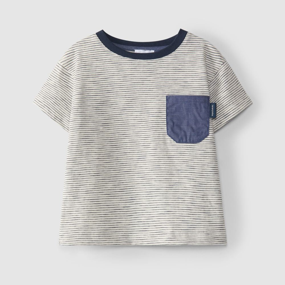 T-shirt risca irregular - Laranjinha