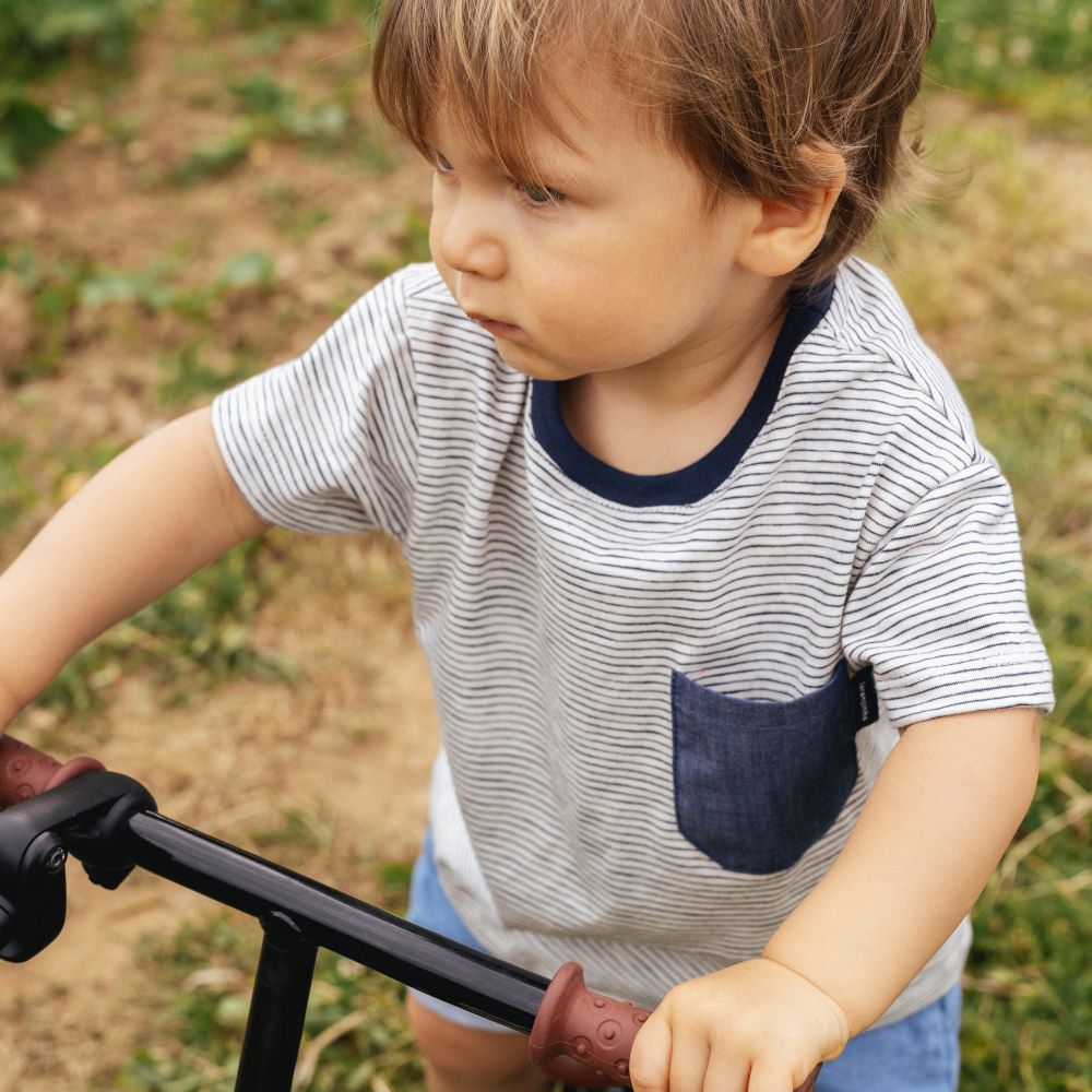 T-shirt risca irregular - Laranjinha