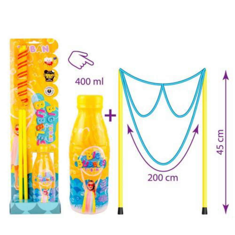 Bolas de Sabão 400ml c/ Varinha Dupla 200x45cm - TUBAN