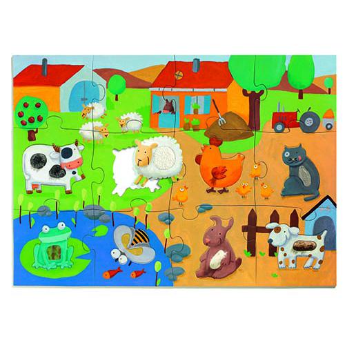 Tactile Farm - Puzzle Descobre Texturas dos Animais - Djeco
