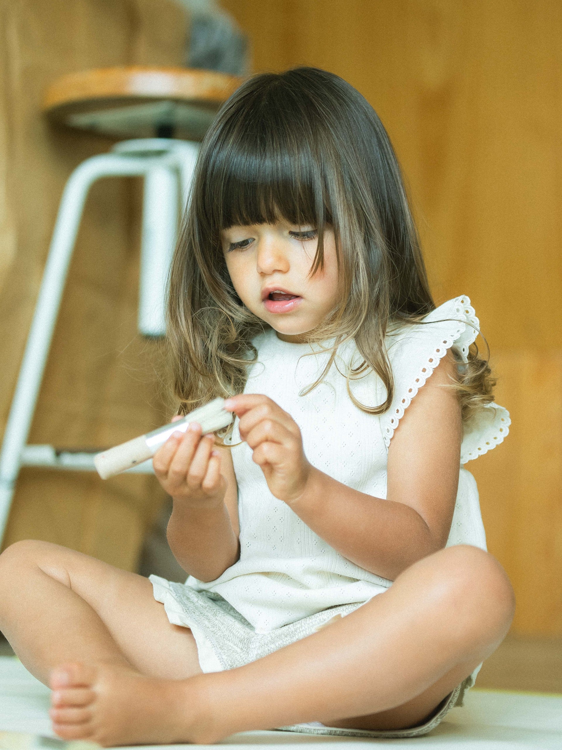 Top ajour com mangas de folho bordado inglês - Snug