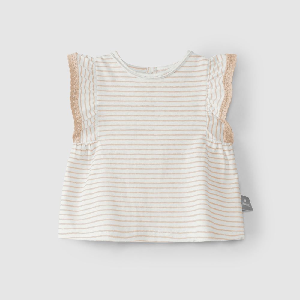 Top de riscas mangas em folho - Snug