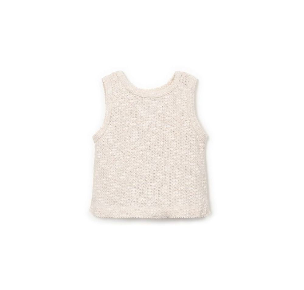 Top sem mangas em algodão com textura piquet - Play Up