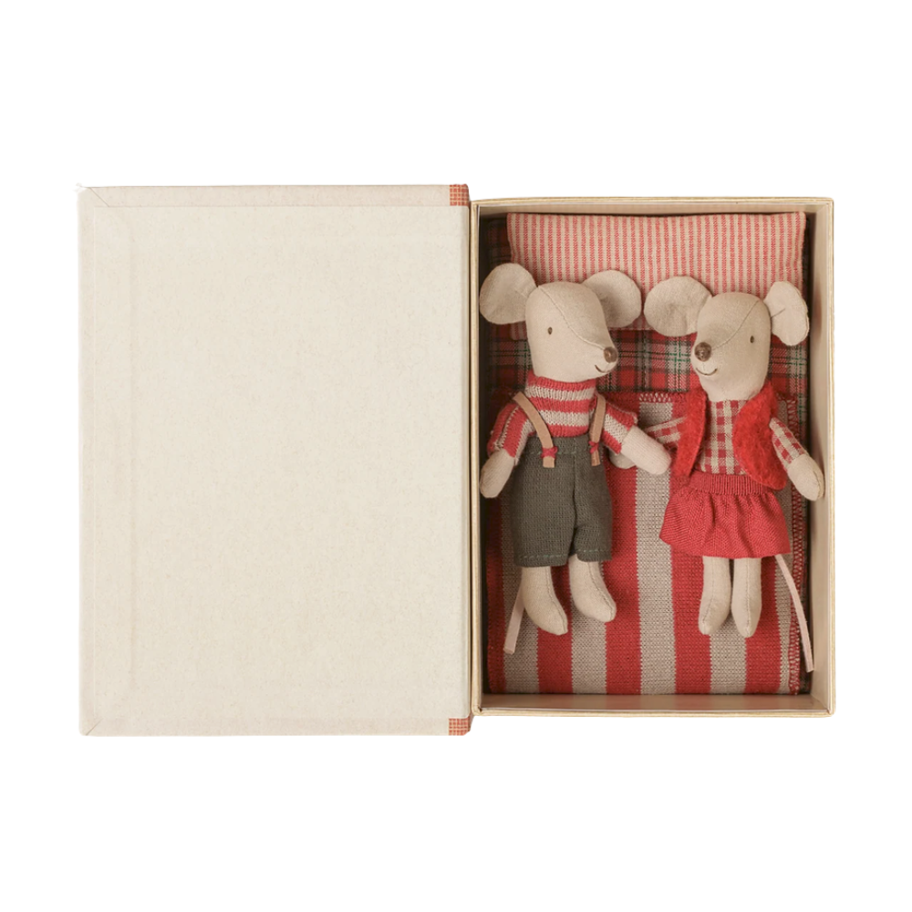 Christmas twin mice, Little sister and brother in book - MAILEG