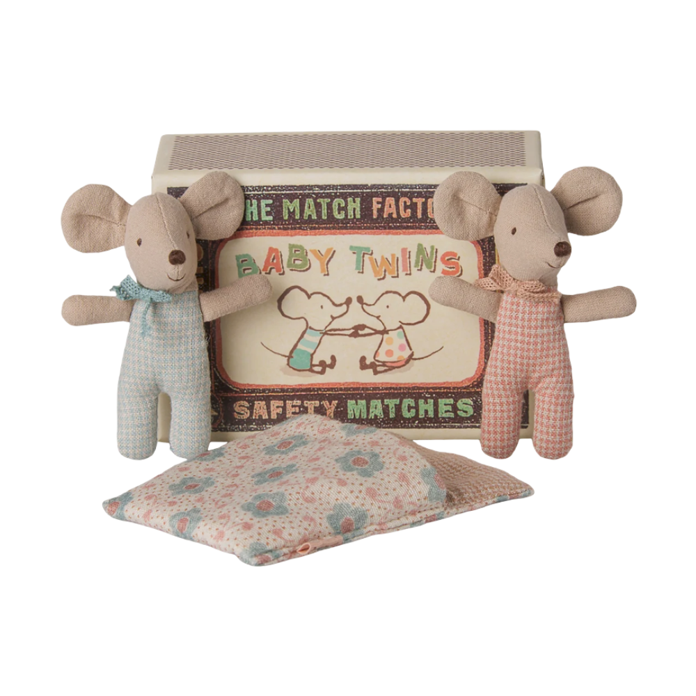 Twins, Baby mice in matchbox - MAILEG
