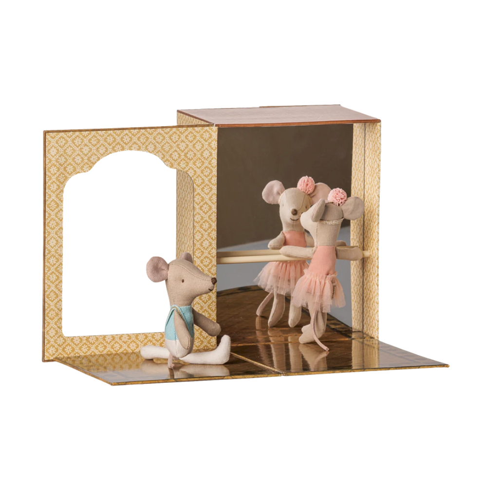 Ballet mice in dance studio, Little sister and brother - MAILEG