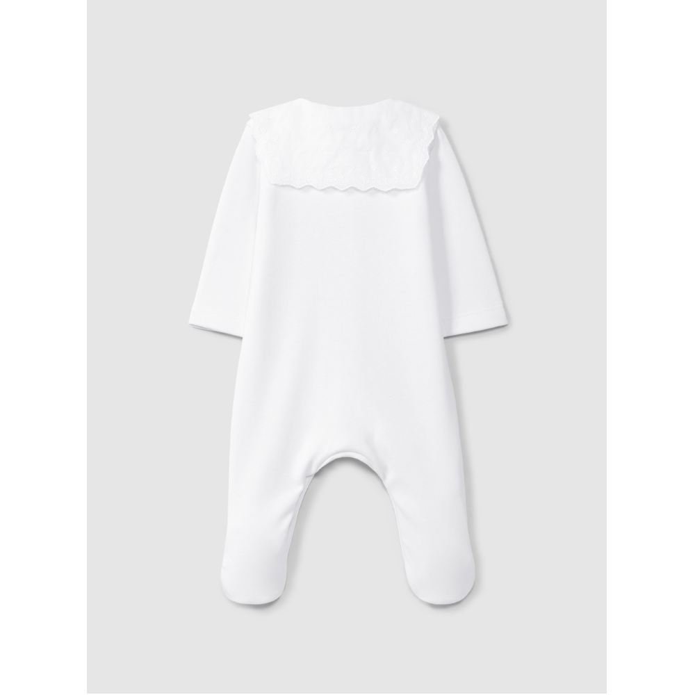 Babygrow gola bordado ponto cruz - LARANJINHA
